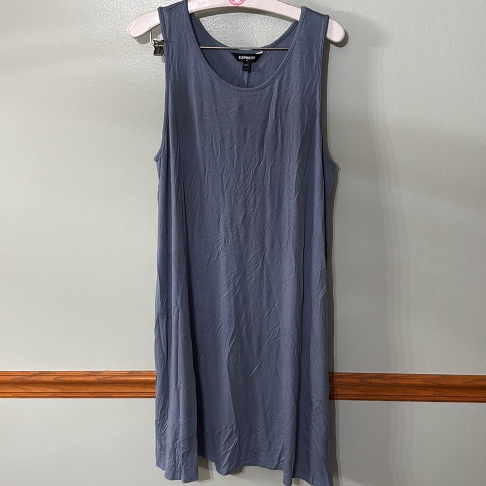 Express. Tank top swing tshirt dress. NWT. Size: large. powder blue.